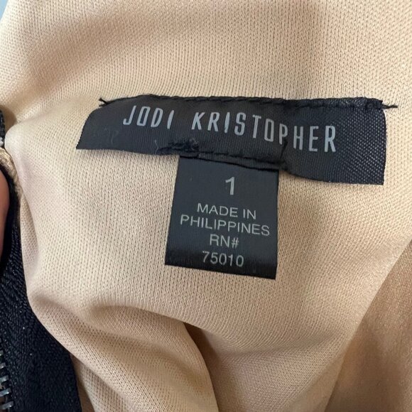 Jodi Kristopher Party Dress Cream Teal Lace Bodice Mini Short Juniors 1 - Picture 10 of 11